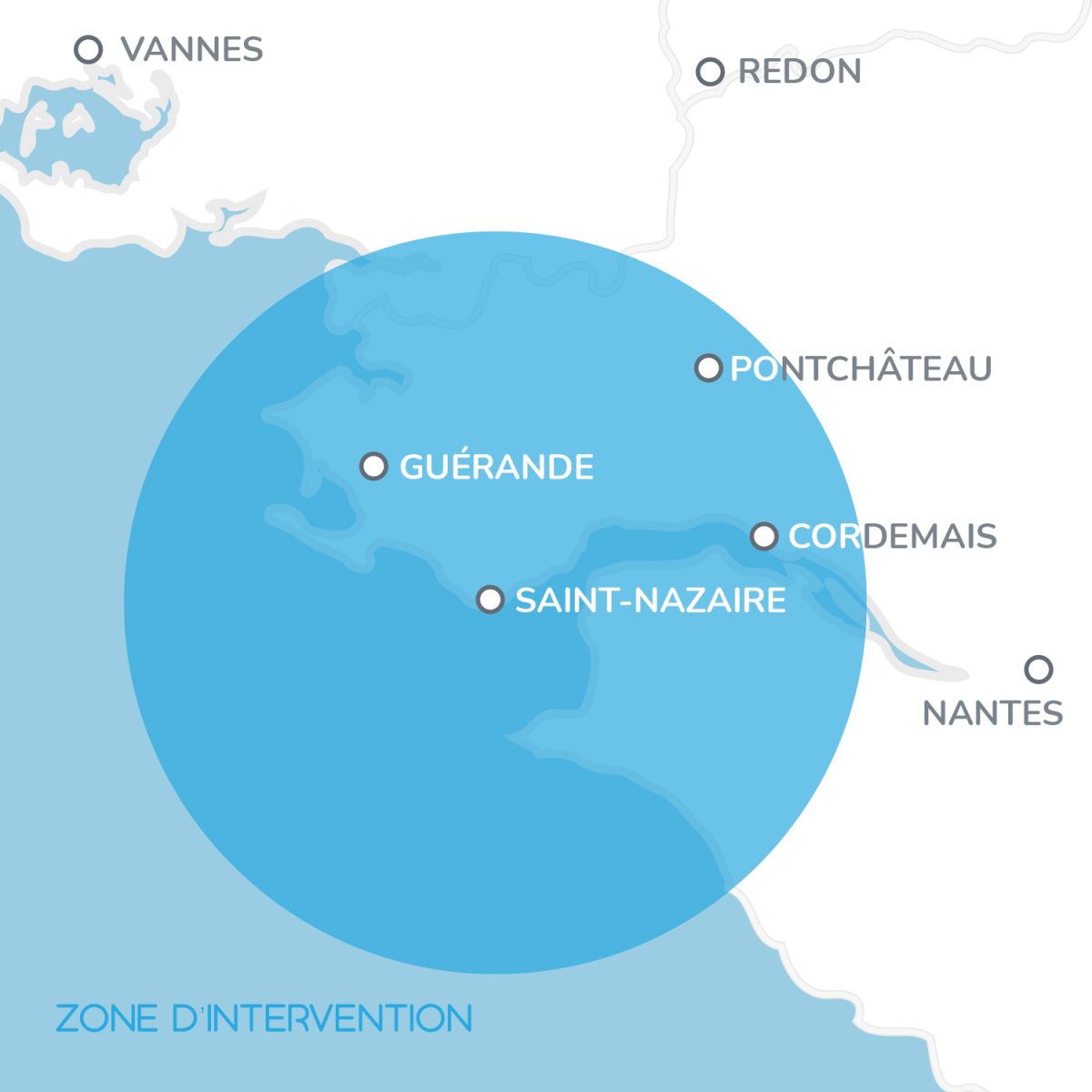 Zone d'intervention Samelect - Intégrateur électricité industrielle Saint-Nazaire